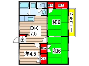 サンハウス今井Ｂの物件間取画像